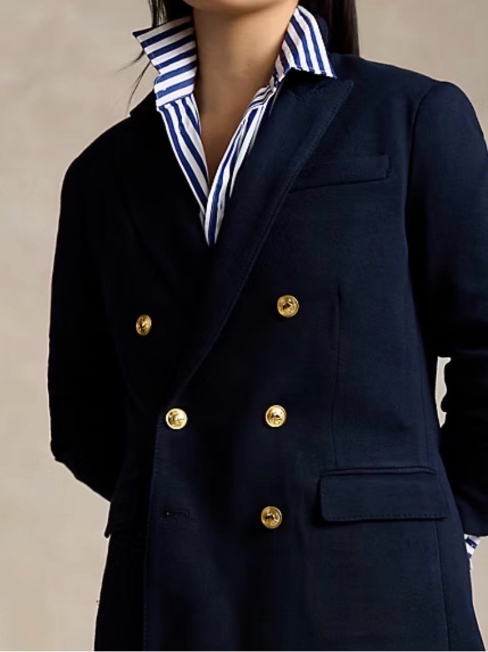 Polo Ralph Lauren Double-Breasted Park Avenue Navy Blue Knit Blazer NEW Sz 14 - Picture 5 of 9